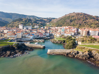 mundaka fishing town at basque country, Spain