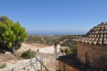 The beautiful Orthodox Old Church of Panagia Diakinousa in Cyprus
