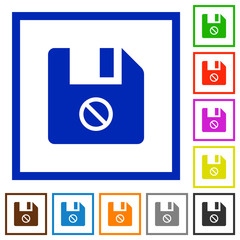 Disabled file flat framed icons