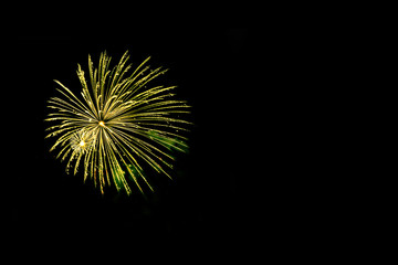 Yellow fireworks with copy space - Powered by Adobe