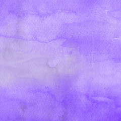 Obraz premium * Violet watercolor texture with abstract washes and brush strokes on white paper background. Trendy look. Chaotic abstract organic design.