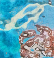 Detailed close-up grunge clouds abstract background. Dry brush strokes hand drawn oil painting on canvas texture. Creative simple pattern for graphic work, web design or wallpaper.