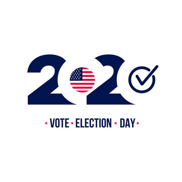 2020 United States of America Presidential election. Design logo. Vector illustration. Isolated on white background.