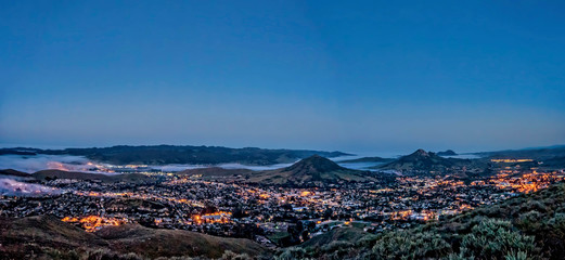 Night Above City and Mountains