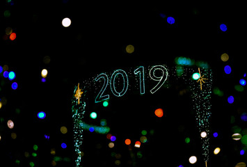 abstract background with stars 2019 new year