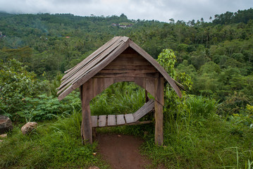 Fototapeta na wymiar Gazebo in Menoreh hills, Indonesia