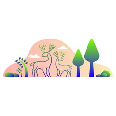 Fototapeta na wymiar Deer animal forest illustration 