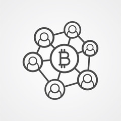 Bitcoin network vector icon sign symbol
