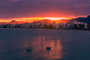 sunset over the sea, Guarapari