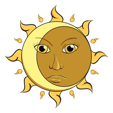 Sun and Moon with Face