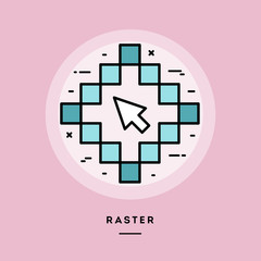 Raster, flat design thin line banner, usage for e-mail newsletters, web banners, headers, blog posts, print and more. Vector illustration.
