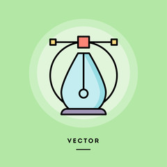 Digital art, flat design thin line banner, usage for e-mail newsletters, web banners, headers, blog posts, print and more. Vector illustration.