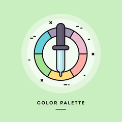 Color palette, flat design thin line banner, usage for e-mail newsletters, web banners, headers, blog posts, print and more. Vector illustration.