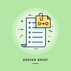 Client brief, flat design thin line banner, usage for e-mail newsletters, web banners, headers, blog posts, print and more. Vector illustration.