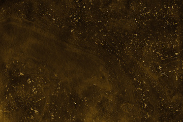 Luxury gold marble ink paper texture on dark watercolor background. Chaotic abstract organic design. Bath bomb waves.