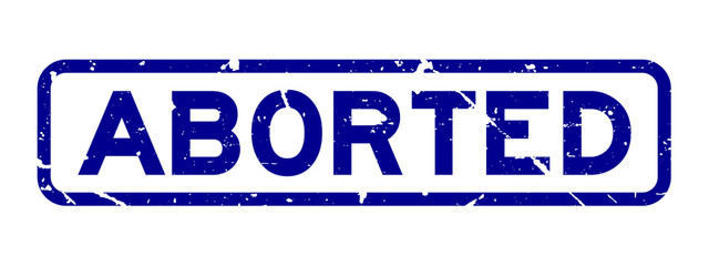 Fototapeta premium Grunge blue aborted word square rubber seal stamp on white background
