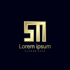 Initial Letter SM Logo Template Vector Design
