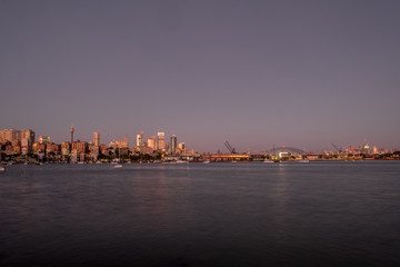 Fototapeta na wymiar cityscape panorama at sunrise