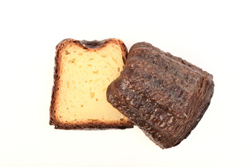 French confectiony, Canele cake on white background  