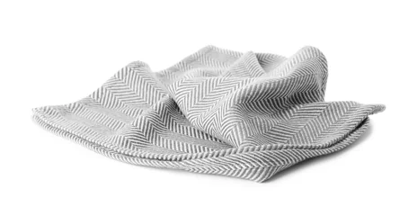 Badkamer foto achterwand Fabric napkin for table setting on white background © New Africa