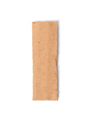 Letter I made of cardboard on white background