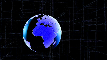 Global network connection. Network and big data exchange over planet earth in space. Global business. 3D Illustration