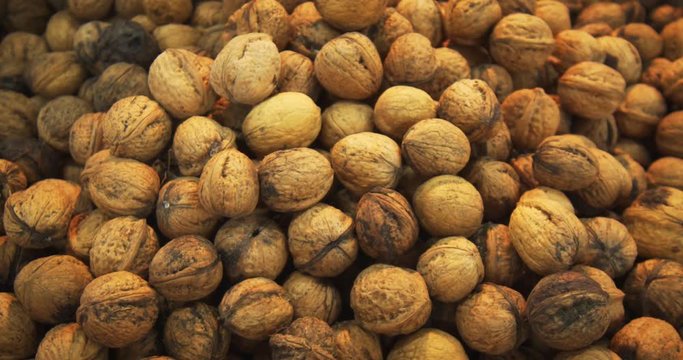 Wallnuts Displayed for Sale at Public Market in Georgia