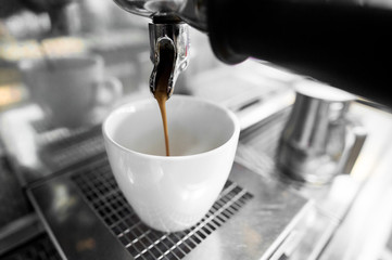 two black coffee morning on coffee maker