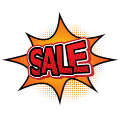 Sale comic text speech bubble