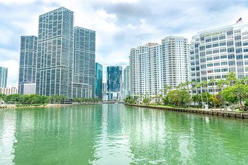 Fototapeta na wymiar The Brickell key buildings in Miami FL