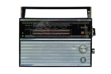 Old soviet radio isolated on white background