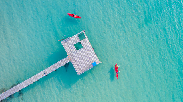 Aerial View From Kayaking On Ocean
