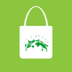 Ecology concept,eco-friendly fabric bag ideas.Vector illustration