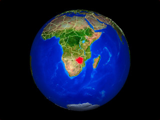 Zimbabwe on planet planet Earth with country borders. Extremely detailed planet surface.