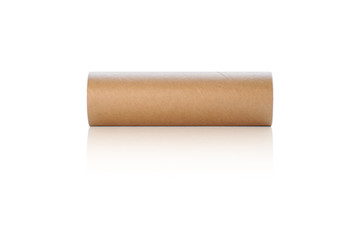 Cylindrical paper box for putting tennis balls or battling balls isolated on white background, with clipping path.