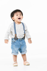 Asian kid on isolated background