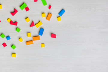 Multicolored toys blocks and bricks