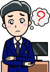 男性会社員サラリーマン-疑問、わからない