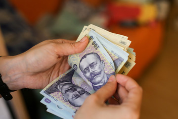 50 and 100 Romanian Lei currency