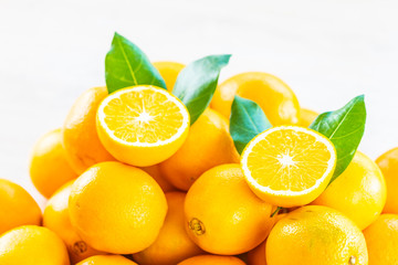 Fresh oranges fruit on table