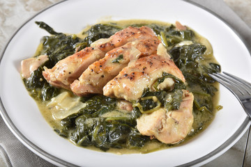 Chicken florentine closeup