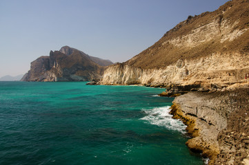 Fototapeta na wymiar Cliffs in the Dhofar province. Oman
