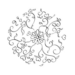 Filigree Flower and Heart Burst