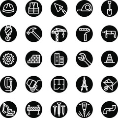 Building and construction vector icons set.