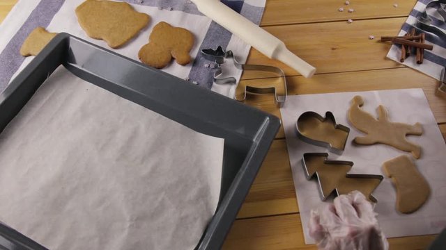 girl preparing gingerbread cookies for Christmas