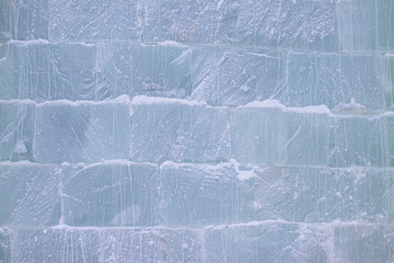 close view of the wall of the ice blocks
