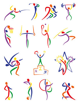 Set of Sport icons.
Set icons, a child's drawing, Sport. Vector.