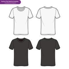  SLIM FIT Tee shirt Fashion flat technical drawing vector template