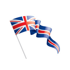 United Kingdom flag, vector illustration on a white background