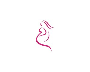 women pregnant logo vector icon template